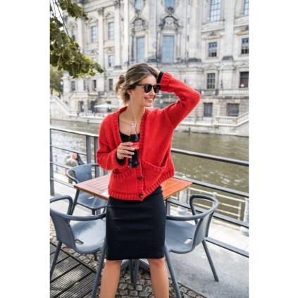 Kardigan na knoflíky se širokými kapsami BK074 BeWear