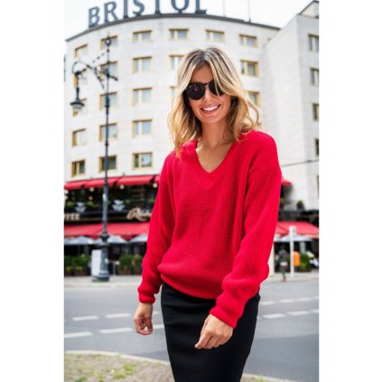 Pletený svetr s výstřihem do BK075 BeWear