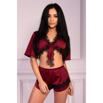 Dámská sada 2v1 - TOP + ŠORTKY Košilka Maurea LC 90562 Cherry Mahogany Collection