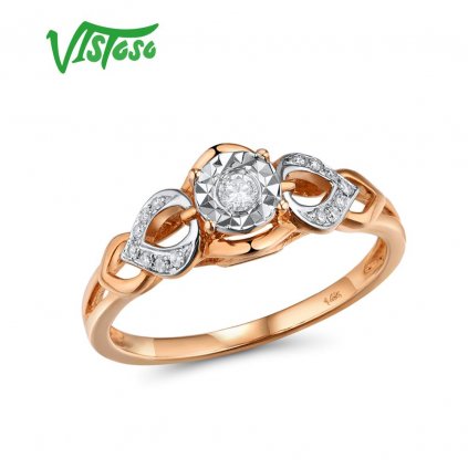Zlatý prsten kombinace barev zdobený diamanty Listese