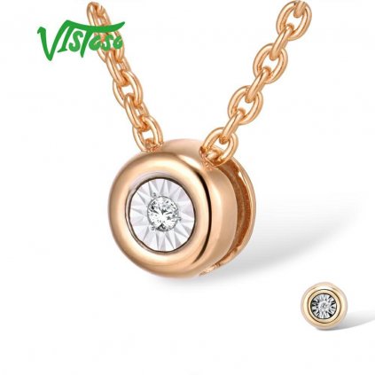 Zlatý přívěsek kroužek s diamantem v minimalistickém stylu Listese