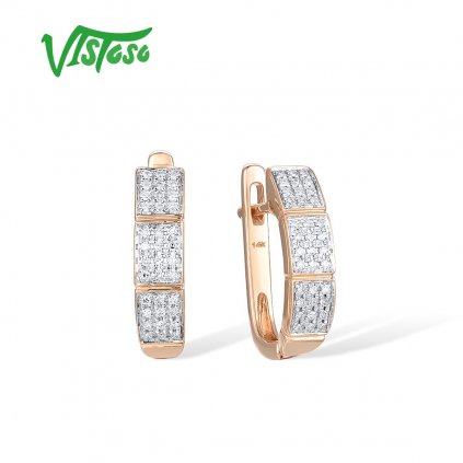 Elegantní zlaté náušnice s diamantovými destičkami Listese