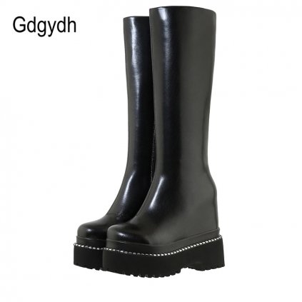 Masivní kozačky na skrytém klínu GoodDayGirl Fashion