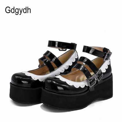Dvoubarevné lodičky s pásky přes nárt GoodDayGirl Fashion