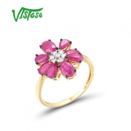 Jarní prsten růžová květina Listese