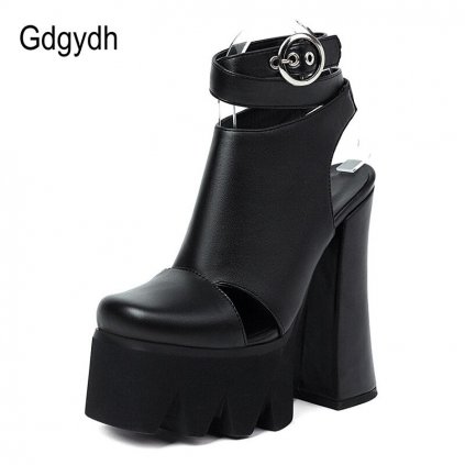 Kotníkové boty s otevřenou patou a průstřihy GoodDayGirl Fashion (Barva Červená, Velikost 43)