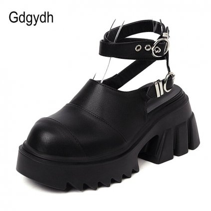 Stylové polobotky s otevřenou patou a páskem kolem kotníku GoodDayGirl