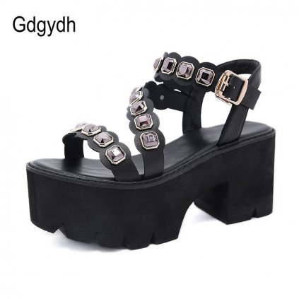 Sandály na platformě s pásky a kameny GoodDayGirl Fashion