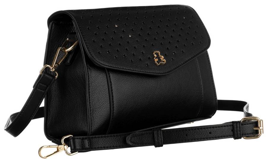 Levně LuluCastagnette Malá dámská taška s prolamovanými hvězdičkami Barva: Černá