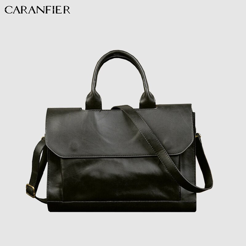Levně CARANFLER Pánská crossbody taška kožená kabelka Barva (Varianta): Černá
