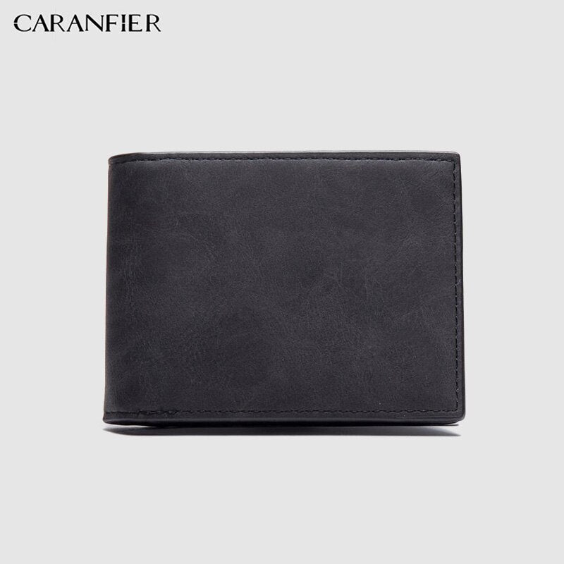 Levně CARANFLER Kožená peněženka pro pány bi-fold business Barva: Černá