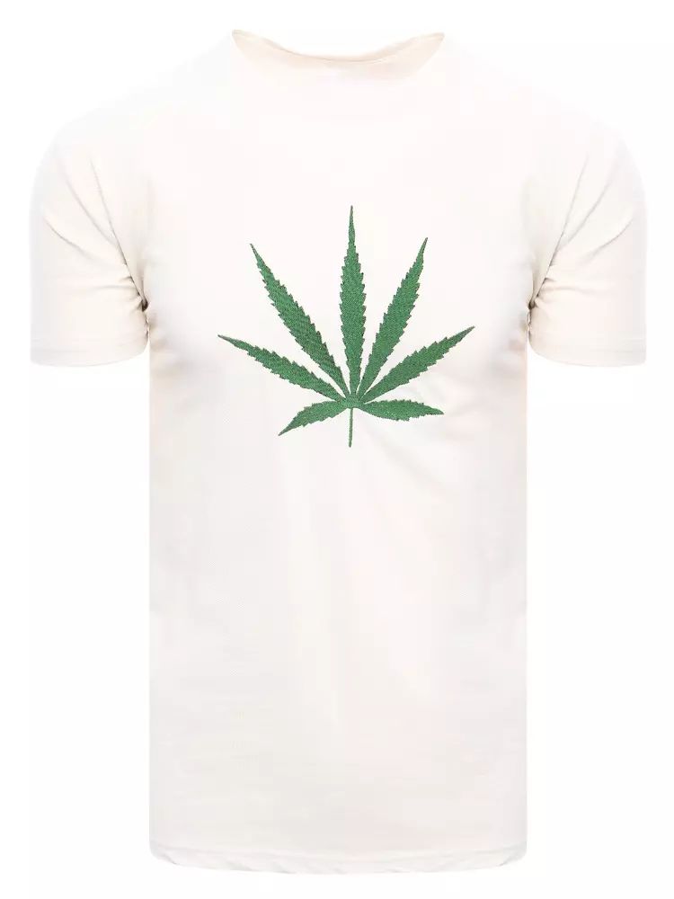 Levně Dstreet Grafitové pánské bavlněné tričko s potiskem RX4947 Barva: Bílá
