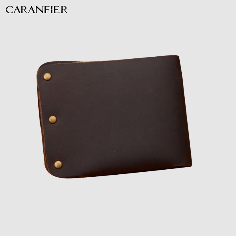 Levně CARANFLER Pánská kožená peněženka retro s cvočky Barva: Hnědá