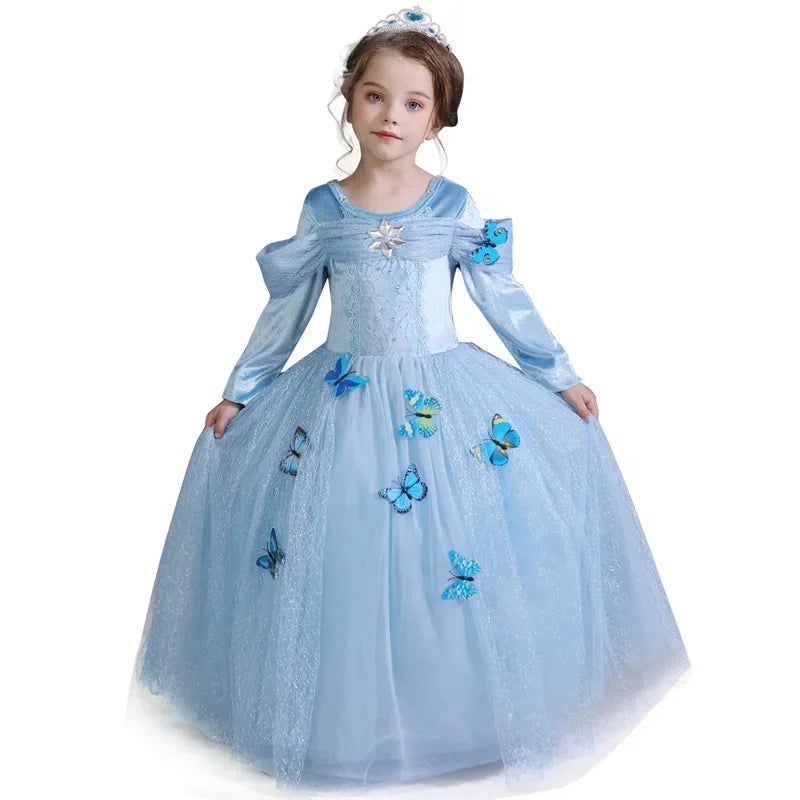 NNJ FASHION Dívčí šaty kostým princezny Disney Velikost: 9-10T, Barva (Varianta): ELSA