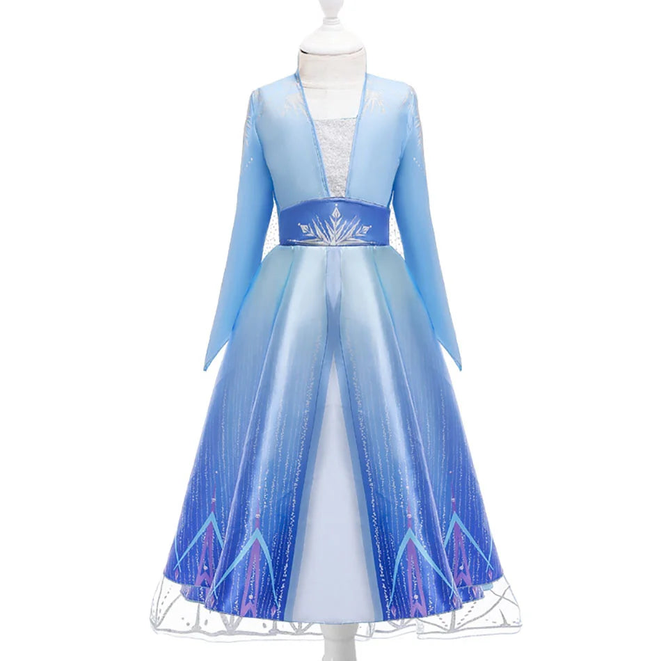 KID FASHION Dívčí princeznové šaty Frozen Velikost: 9-10T, Barva (Varianta): Elsa Dress C