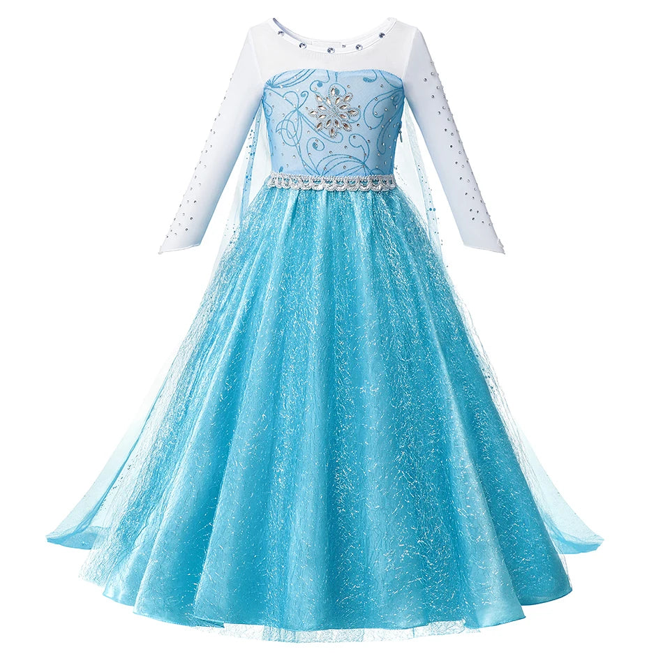 KID FASHION Dívčí princeznové šaty Frozen Velikost: 9-10T, Barva (Varianta): Elsa Dress B