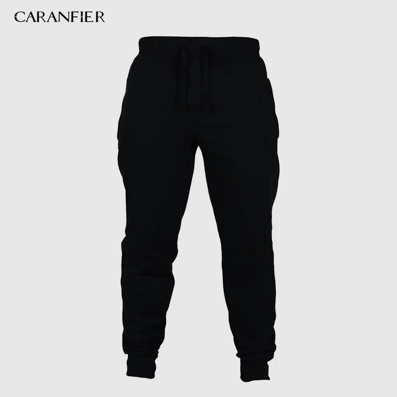 CARANFLER Tepláky typu jogger s elastickým pasem Barva: Černá, Velikost: L