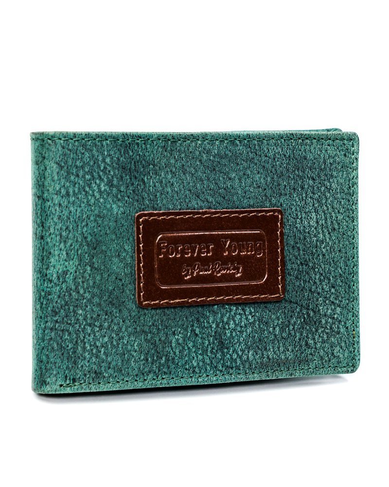 Levně Krásná barevná pánská kožená peněženka Forever Young® Barva: Zelená