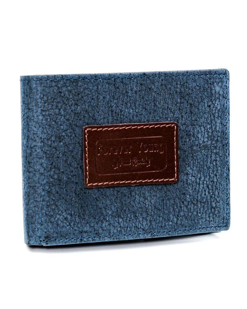 Levně Krásná barevná pánská kožená peněženka Forever Young® Barva: Modrá