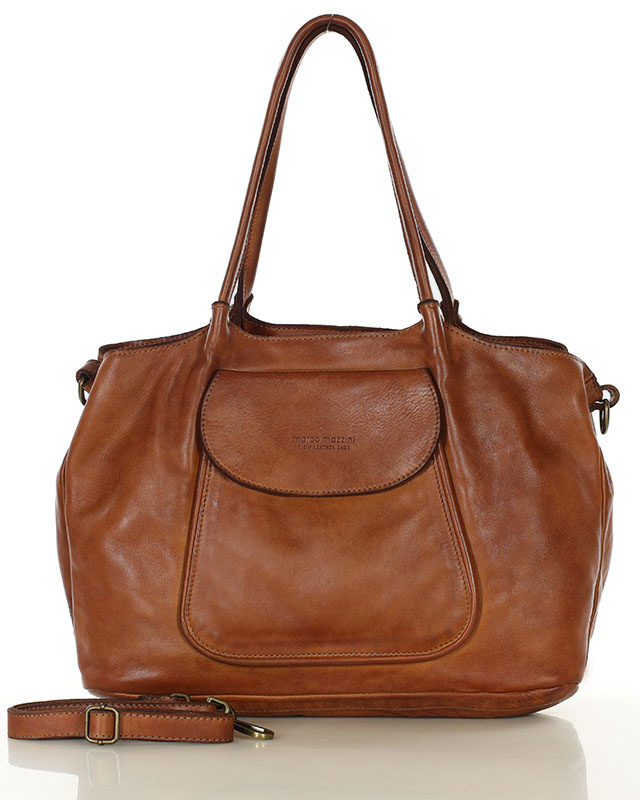 Kožená kabelka shopper taška inspirovaná přírodou Barva: Hnědá