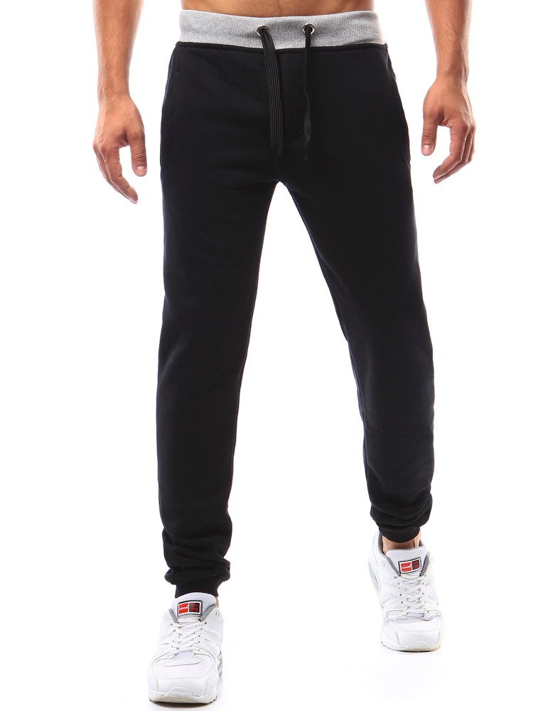 Levně Dstreet Pánské teplákové kalhoty UX2213 Barva: Černá