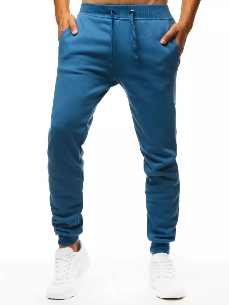 Levně Dstreet Pánské teplákové kalhoty UX3450 Barva: Nebeská