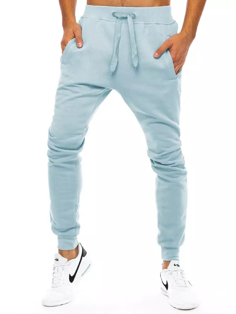 Levně Dstreet Pánské teplákové kalhoty UX3450 Barva: Světle Modrá