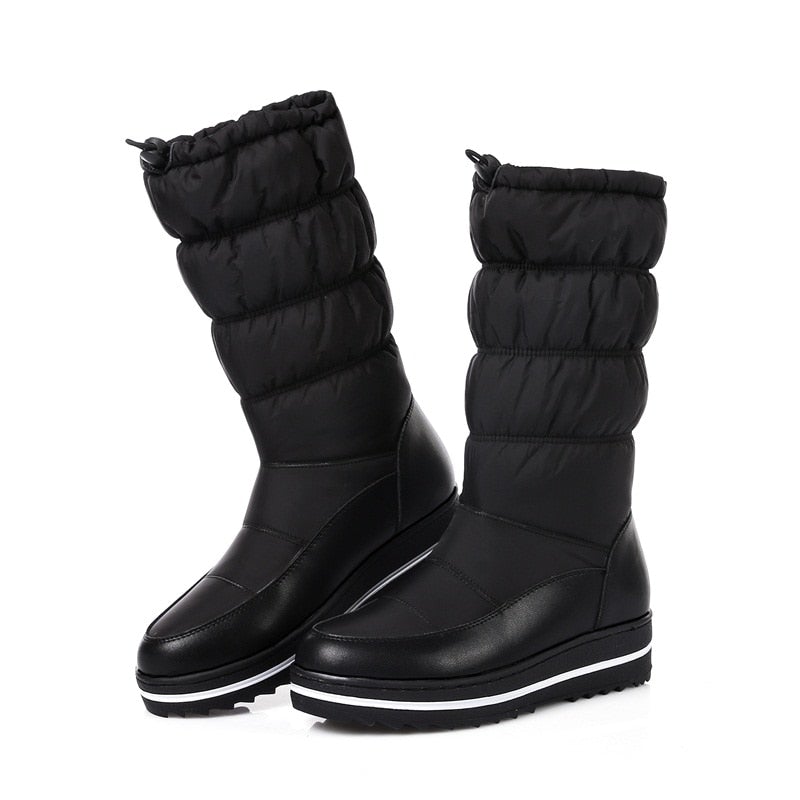 Levně ZoraMore Voděodolné sněhové boty zimní polo kozačky - 42 Barva: Černá