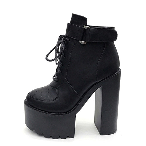 Kotníkové boty na vysokém podpatku GoodDayGirl Fashion Barva: Černá, Velikost: 38