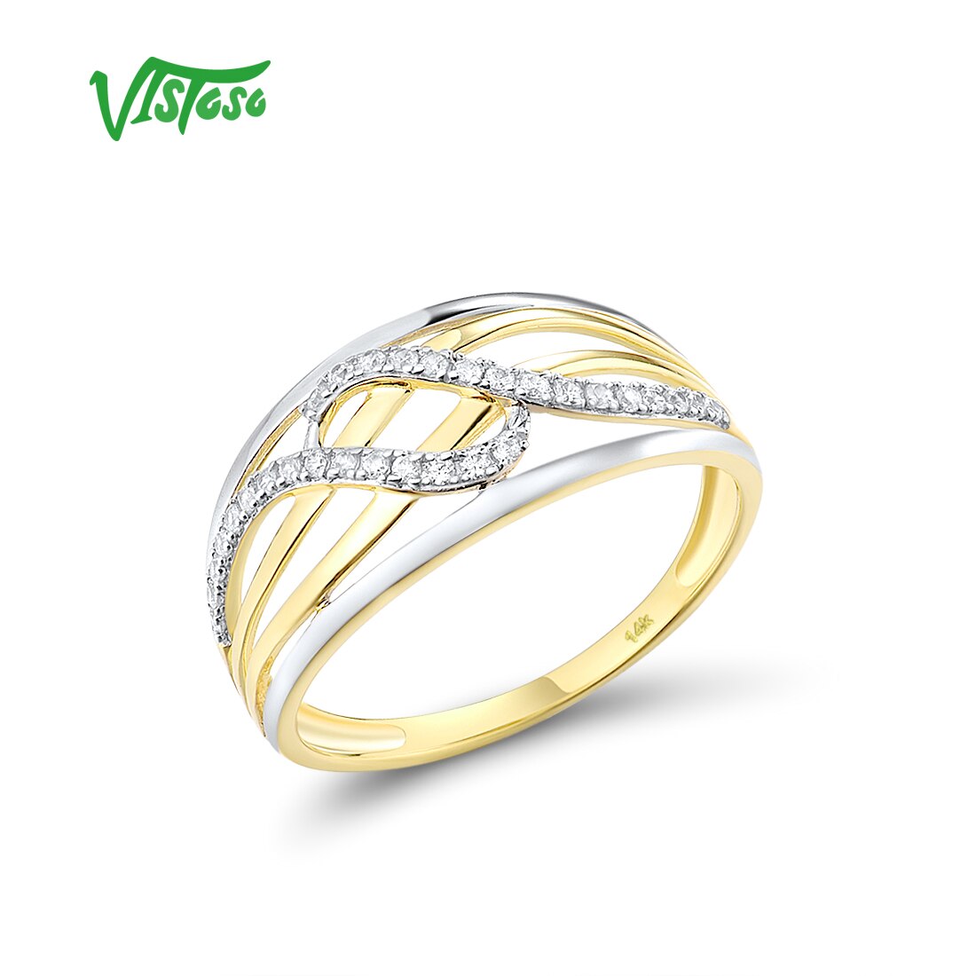 Levně Masivní prsten s propletením kombinace barev Listese Velikost prstenu: 6 (51,8 mm)