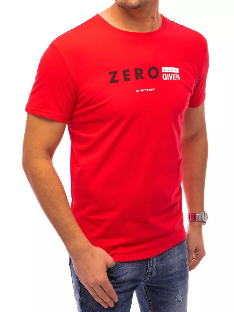 Levně Dstreet Pánské tričko s potiskem RX4740 Barva: Červená