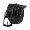 Kožený pásek s černou kovovou přezkou (Velikost 95)