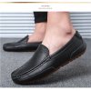 Kožené zimní mokasíny pánské loafers (Barva Černá, Velikost 37)