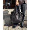 Kožená XL nákupní taška shopper vintage s kapsami vera pelle (Barva Černá)