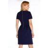 Elegantní áčkové šaty s krátkým rukávem - Modré XL