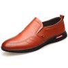 Kožené každodenní boty pro pány nazouvací - HNĚDÉ 43