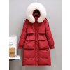 Dlouhá hřejivá parka s kachním peřím na zimu (Barva varianta Námořnická pravá kožešina, Velikost S)