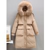 Dlouhá hřejivá parka s kachním peřím na zimu (Barva varianta Námořnická pravá kožešina, Velikost S)