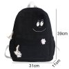 Manšestrový batoh se smile (Barva Černá, Velikost L31cmW11cmH39cm)