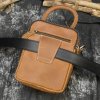 Kožená mini brašna s kapsami (Barva (varianta) tmavě  hnědá1)