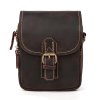 Kožená mini brašna s kapsami (Barva (varianta) tmavě  hnědá1)