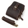 Kožená mini brašna s kapsami (Barva (varianta) tmavě  hnědá1)