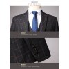 Pánský elegantní třídílný oblek s kostkovaným vzorem - L