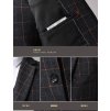 Pánský elegantní třídílný oblek s kostkovaným vzorem - L