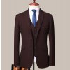 Pánský elegantní třídílný oblek s kostkovaným vzorem - L