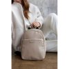 Prostorný dámský batoh z ekologické kůže (Barva Béžová)