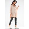 Oversize košile s dlouhým rukávem volného střihu A528 (Velikost ONE SIZE, Barva Béžová)