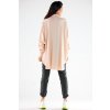 Oversize košile s dlouhým rukávem volného střihu A528 (Velikost ONE SIZE, Barva Béžová)