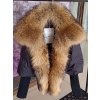 Zimní bunda péřovka s liščí kožešinou - ČERNÁ L