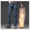 Zateplené pánské džíny zimní z elastického materiálu - 32